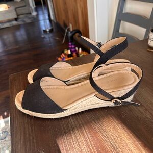 Black Espadrille Charter Club Wedge Sandals